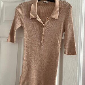 PRADA Vintage Polo Sweater Top in Beige Color Size IT46 runs very small